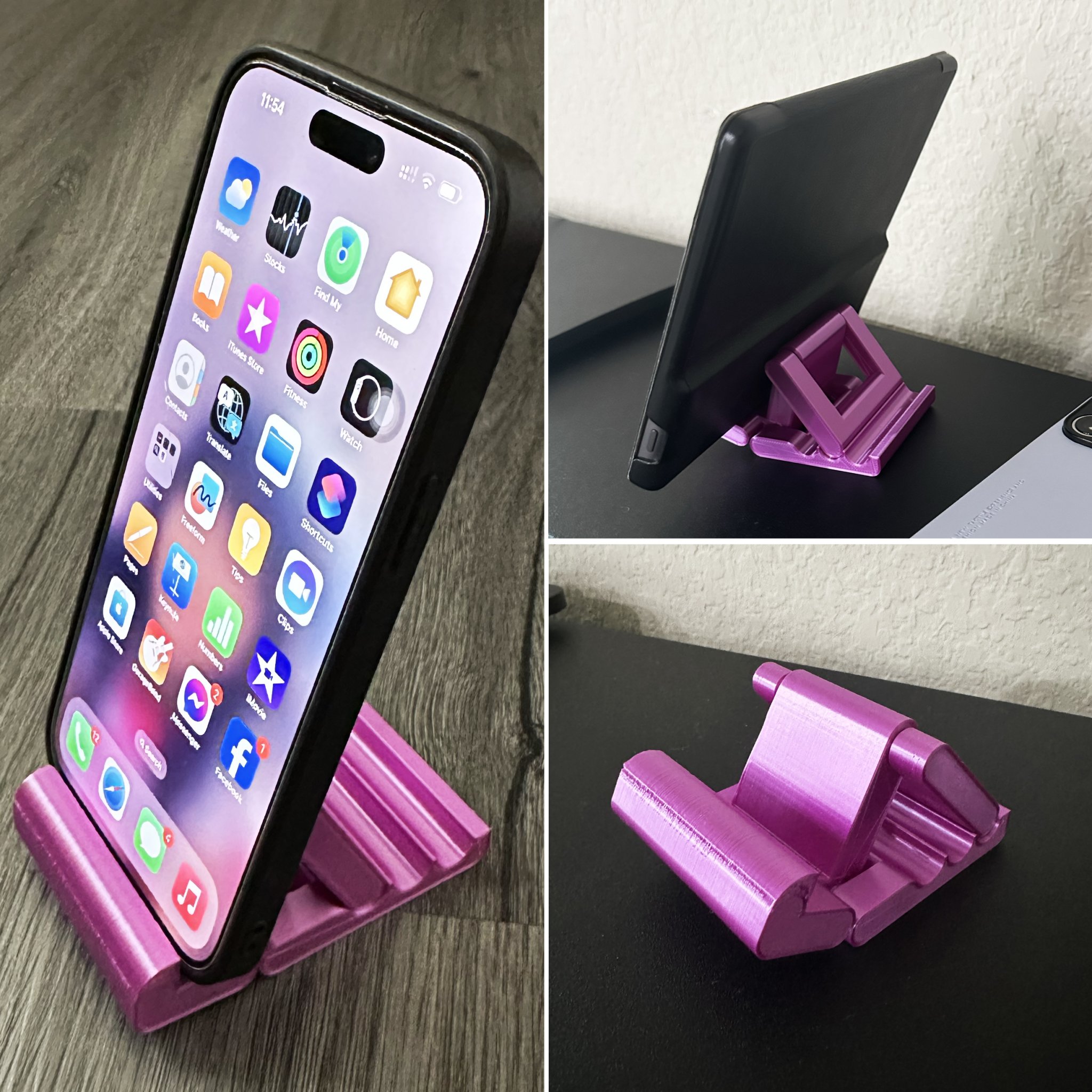 Smart Phone and Tablet stand | 3 angle options | Fit for almost Smart Phone and Tablet From 7 inches and under