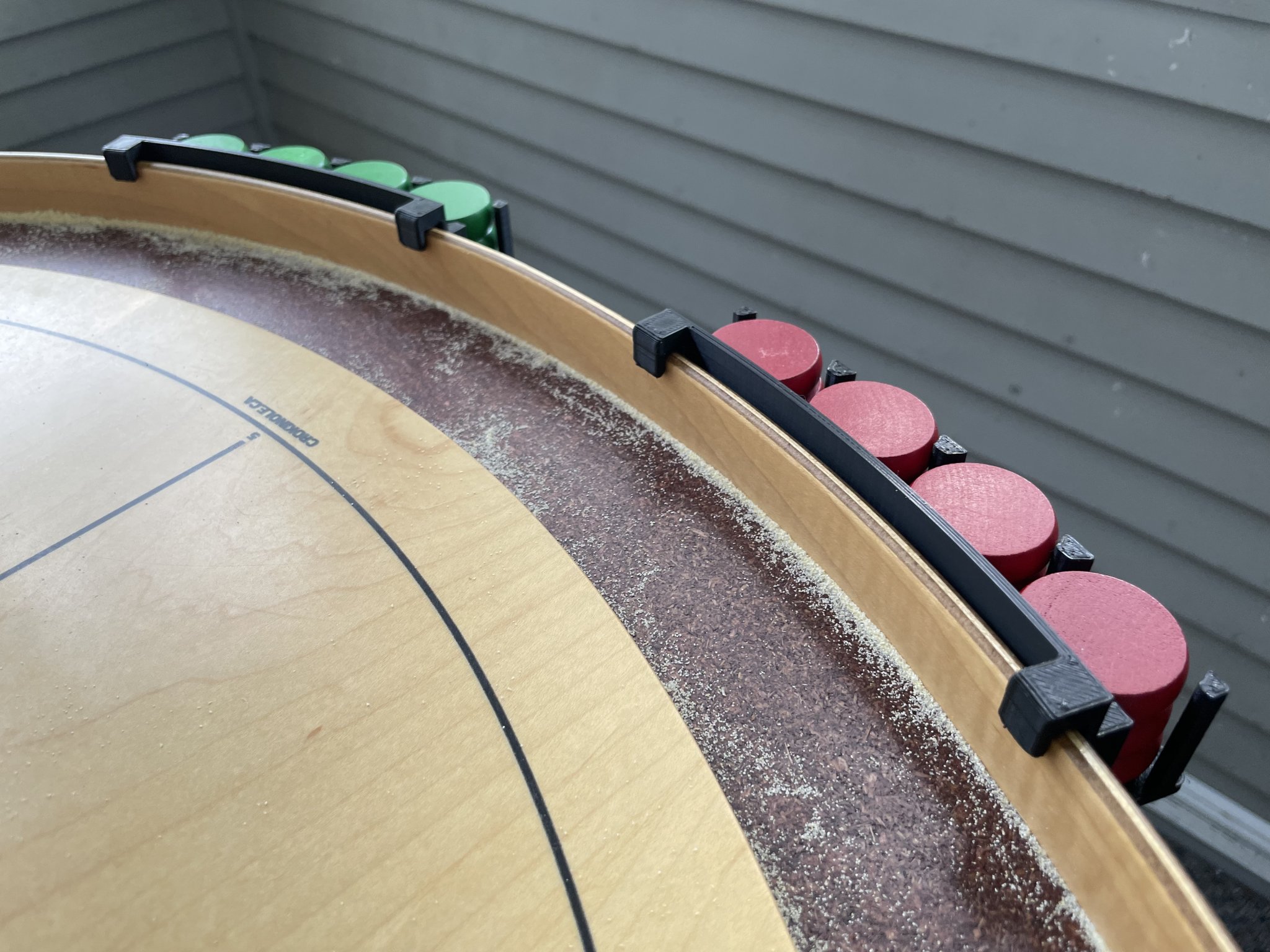 Tiêu đề Giá đĩa Crokinole Tóm tắt Giá đỡ 12 đĩa treo trên th