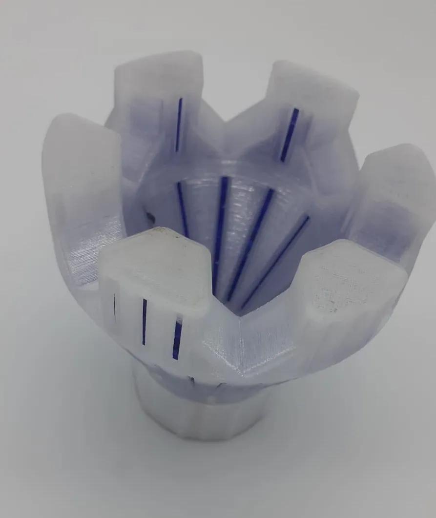 Hollow silica gel container.