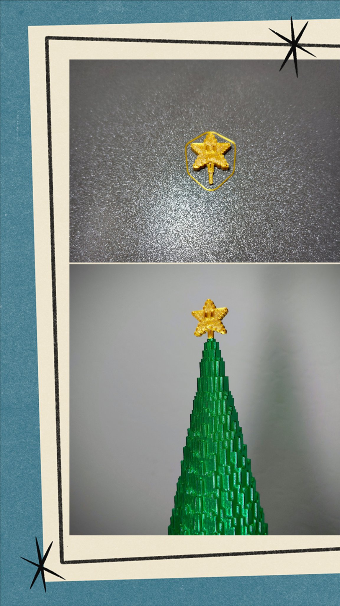 Tiêu đề Cây thông Noel Pixel - Lớn kèm giá đỡ đèn pha trà LED