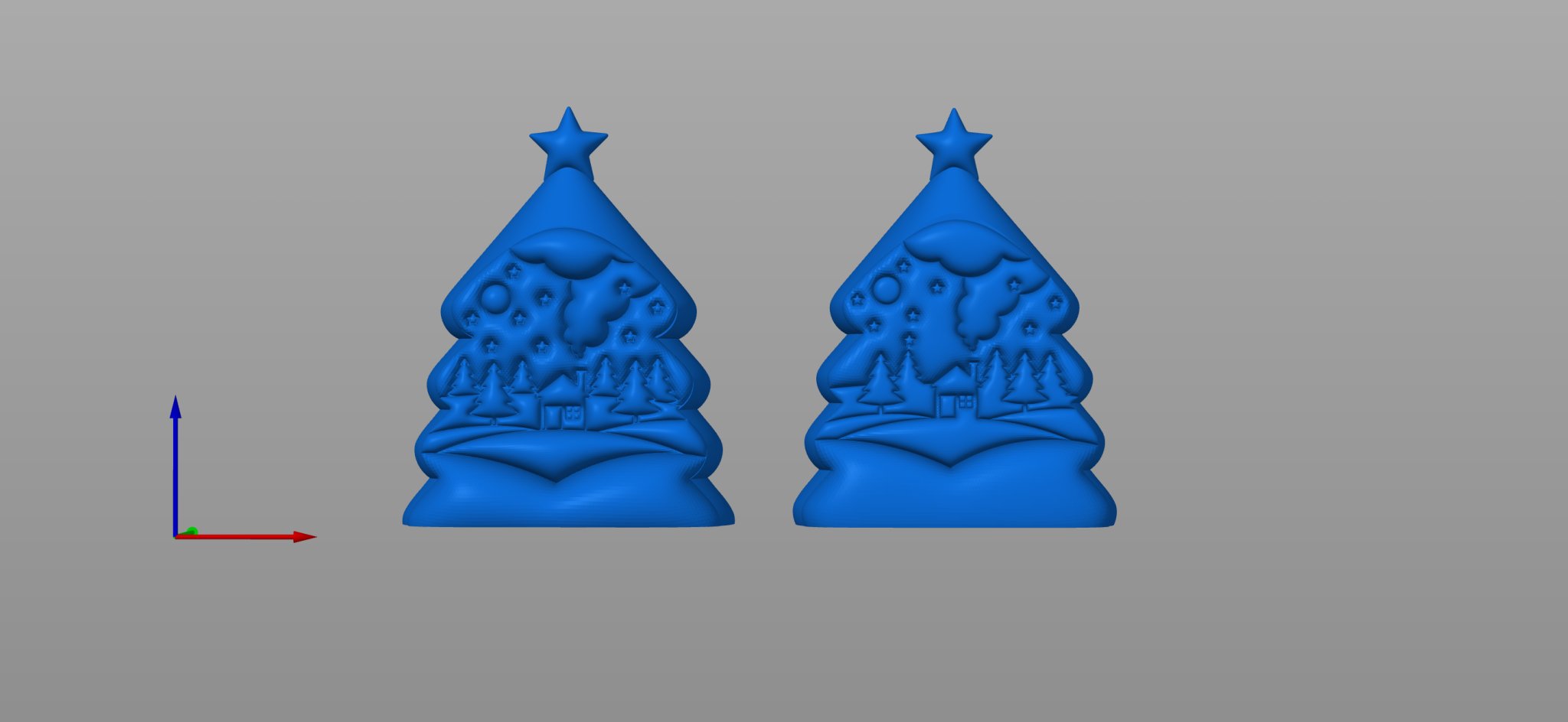 Mô hình 3D Cây thông Giáng sinh kèm Làng