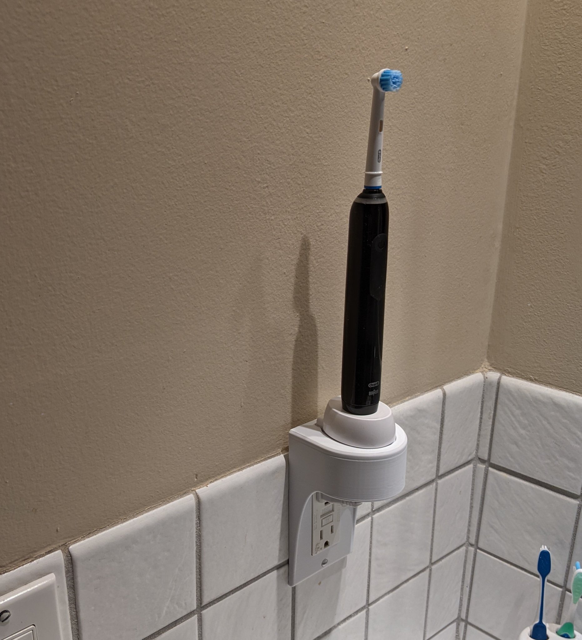 Toothbrush Charger Lightswitch Shelf w/Cord Pocket