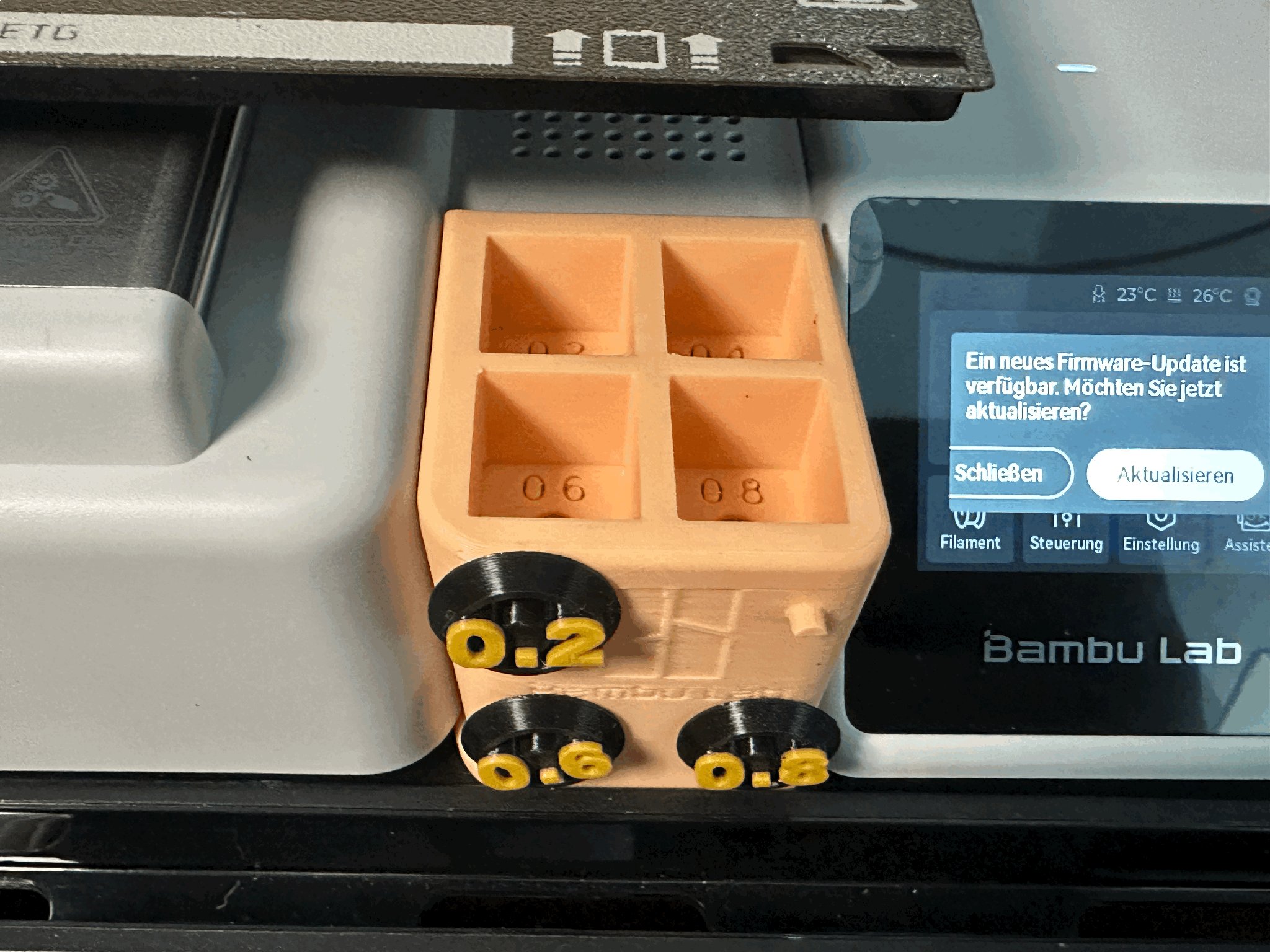 Tiêu đề Hộp đựng vòi phun có đĩa trạng thái cho Bambulab A1 Min