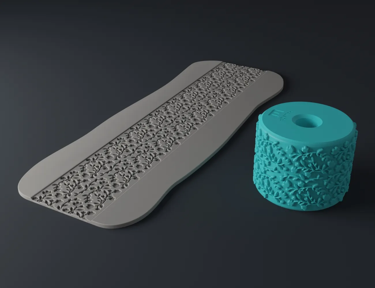 Tiêu đề Con lăn kết cấu hoa giữa 17 Tóm tắt Mô hình 3D kỹ