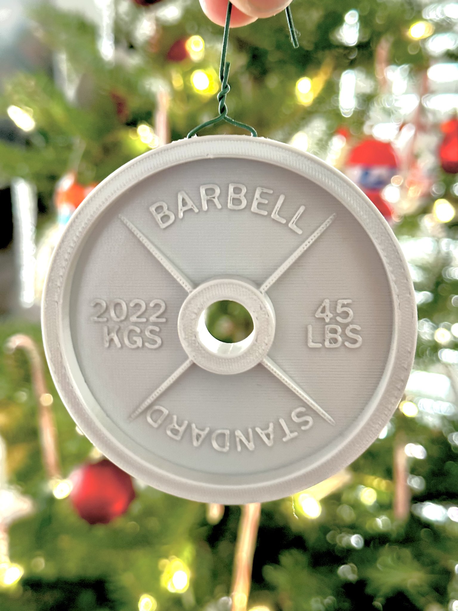 2023 Dumbbell Christmas Ornament