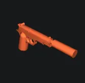 Tiêu đề Lego Pistol có ống giảm thanh Tổng hợp Lego colt 1911 có