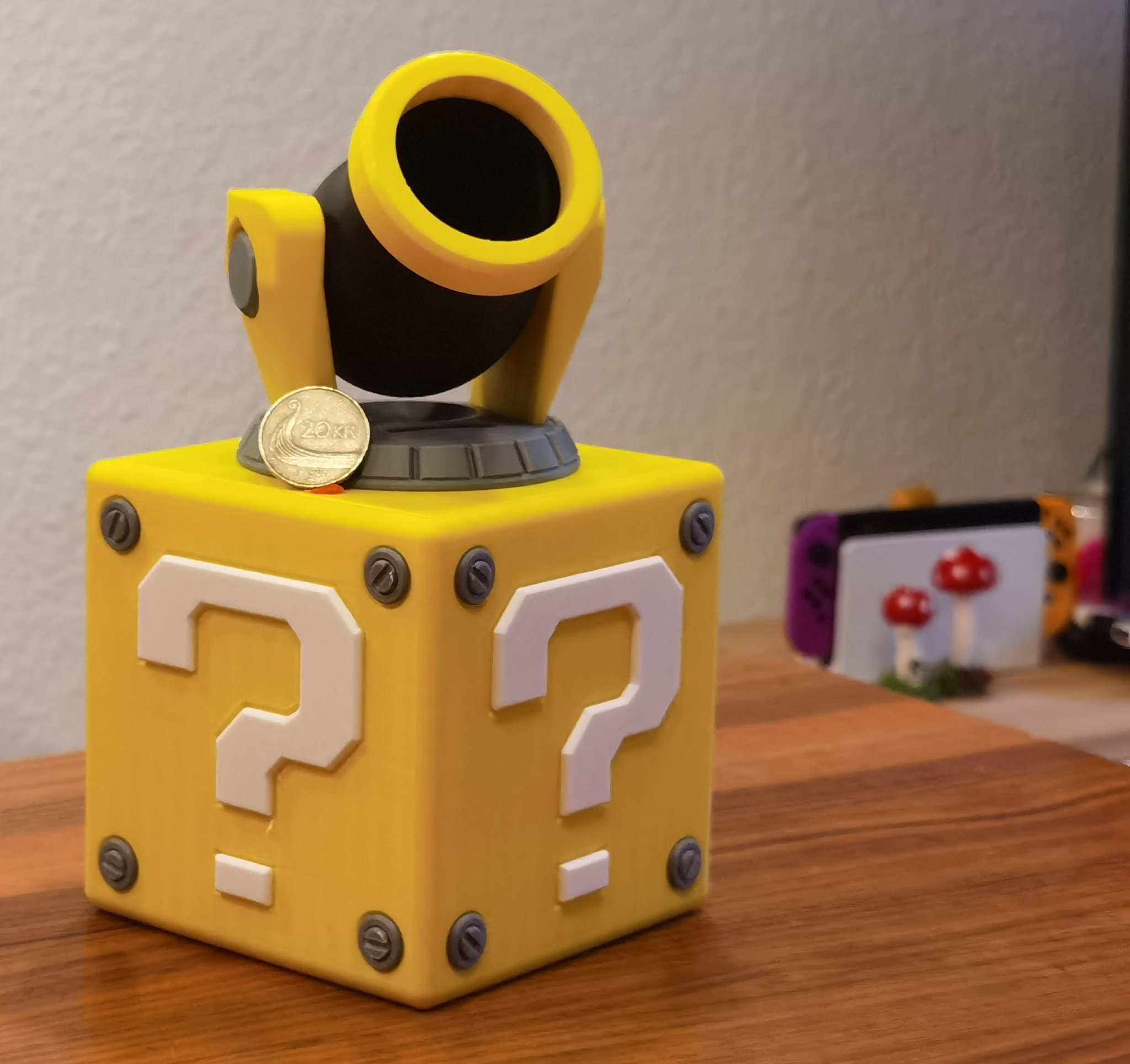 Tiêu đề Mario Style Canon Piggy Bank Tóm tắt Thu thập tiền của b