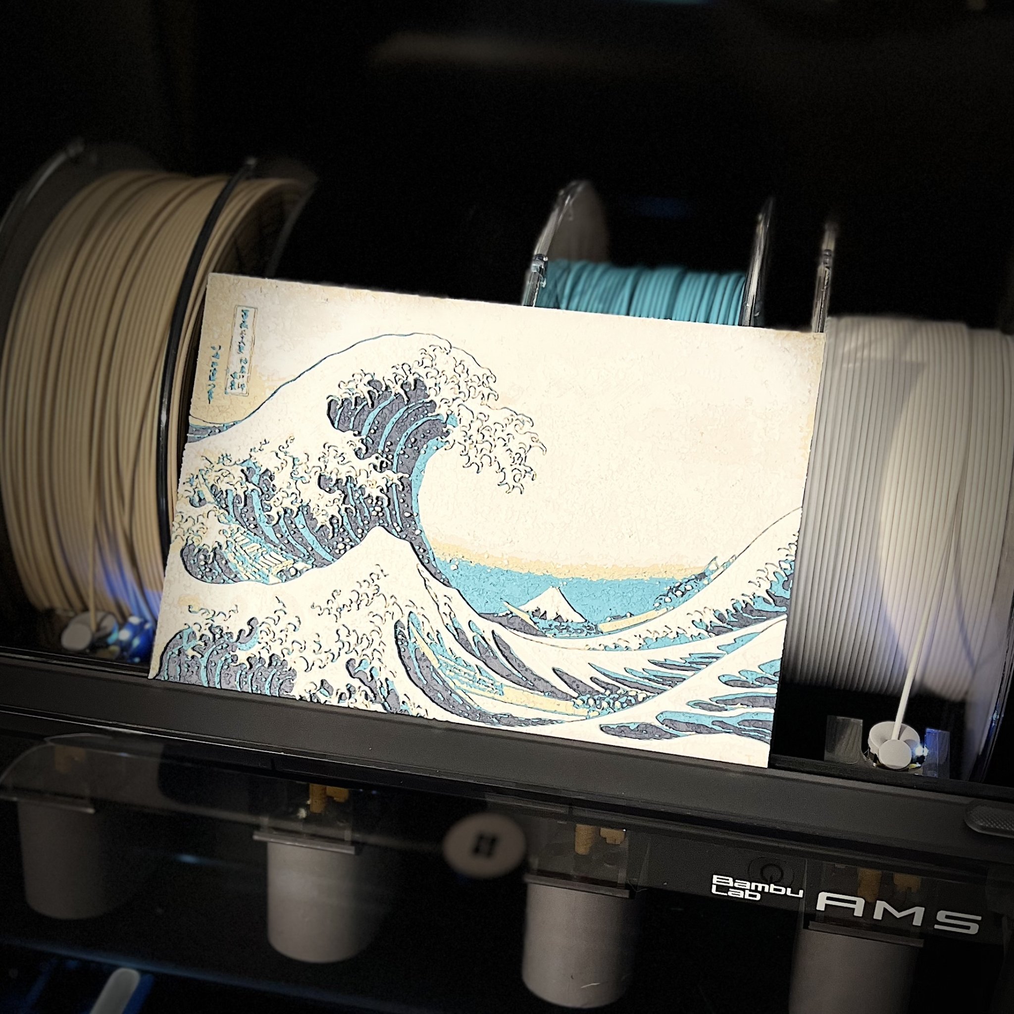 Tiêu đề La grande Vague Kanagawa Art3Dchoix Phiên bản SƠN 3D Hokusai H