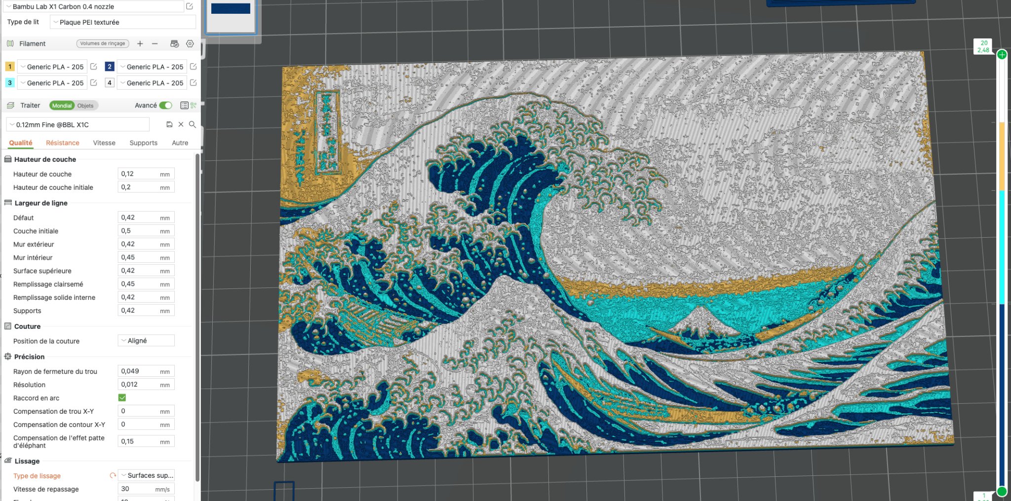 Tiêu đề La grande Vague Kanagawa Art3Dchoix Phiên bản SƠN 3D Hokusai H