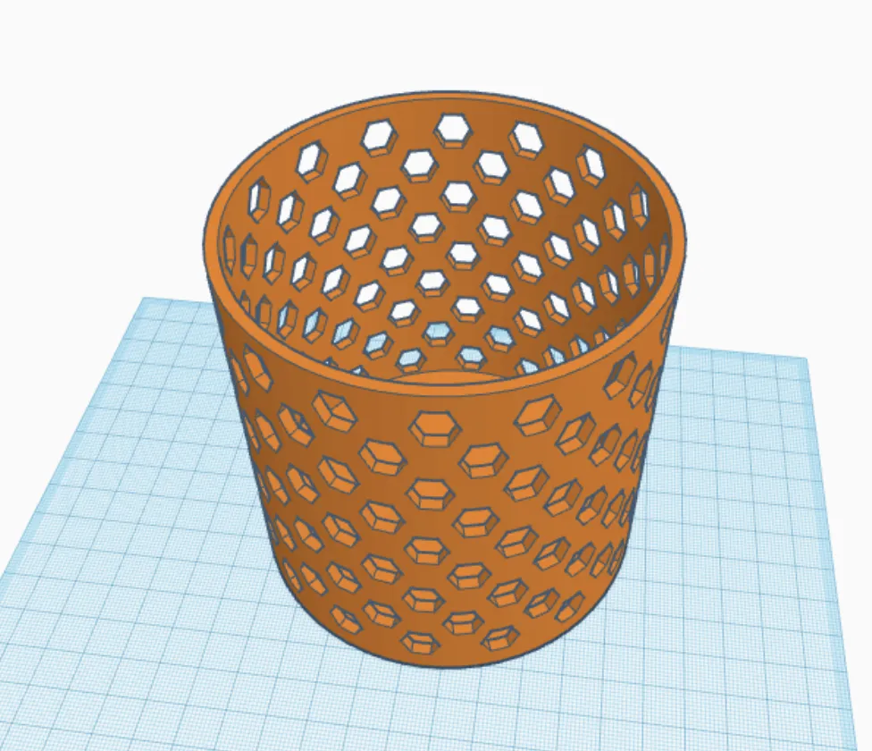 Thùng Rác Có Họa Tiết Lục Giác