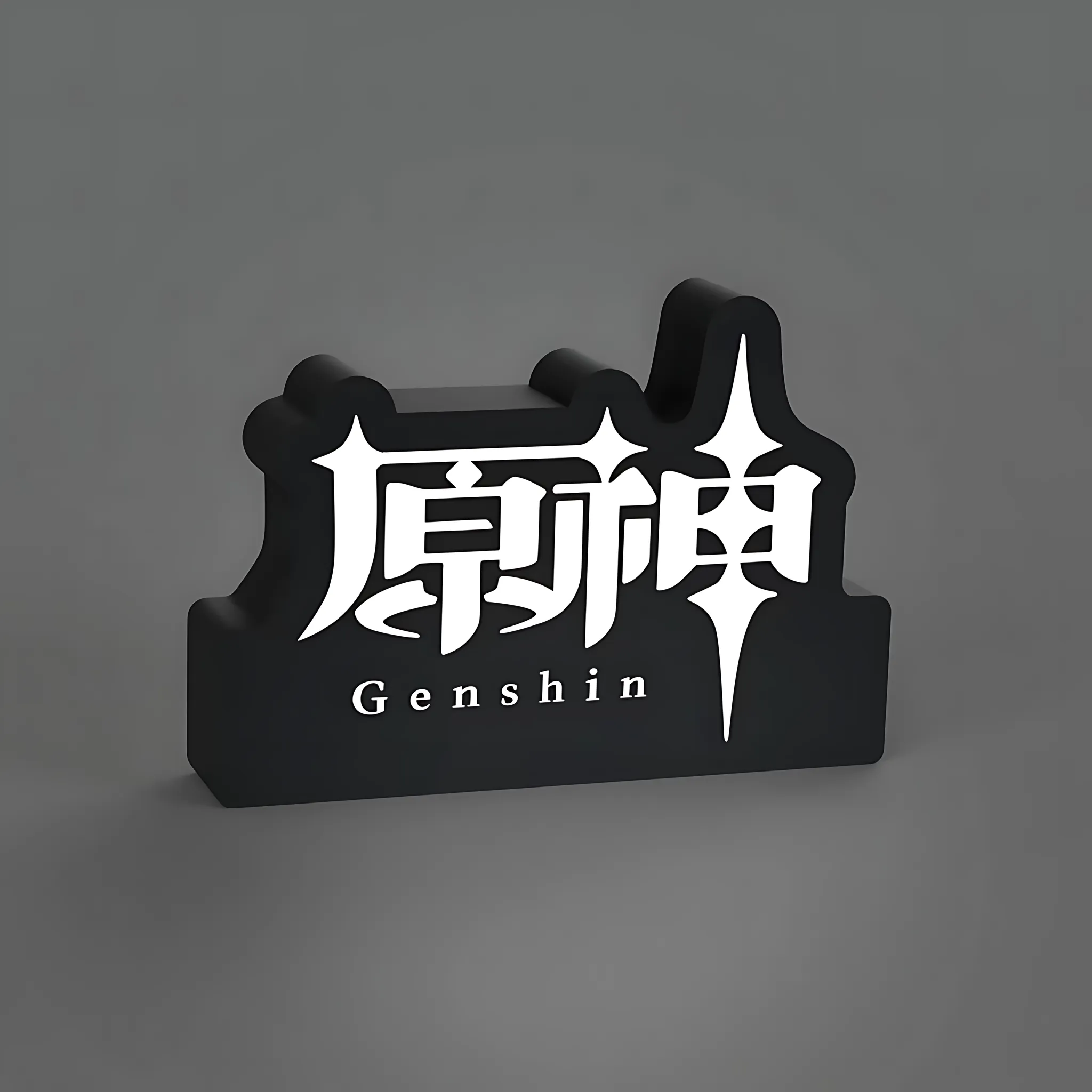 Tiêu đề Đèn LED hộp đèn logo Genshin Impact Tóm tắt Mô hình 3D
