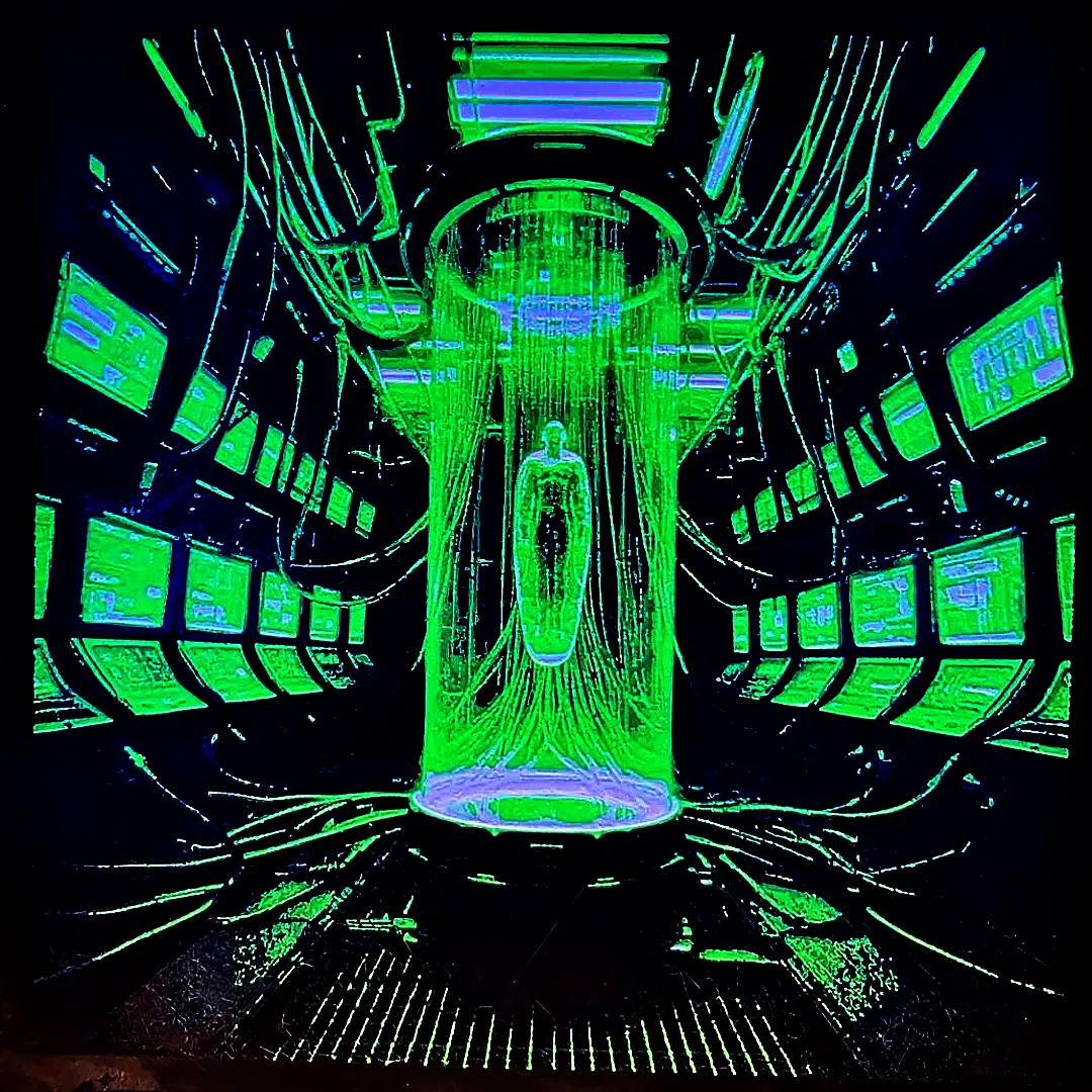 Tiêu đề Ai Birth Luminous - Hueforge Tóm tắt Bức tranh sợi dây