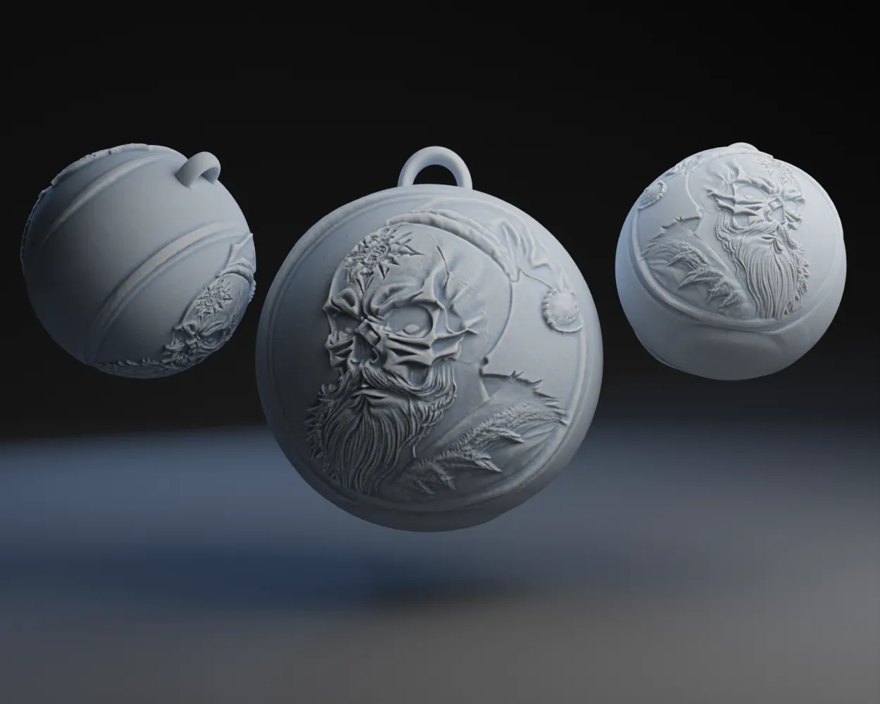 Tiêu đề Đồ trang trí Giáng sinh đầu lâu của ông già Noel 4 T