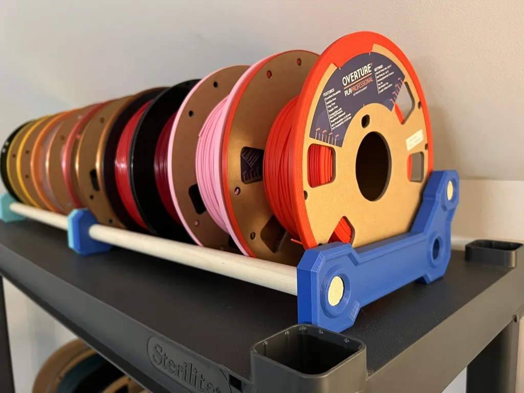 Filament Spool Storage Bracket for Shelving