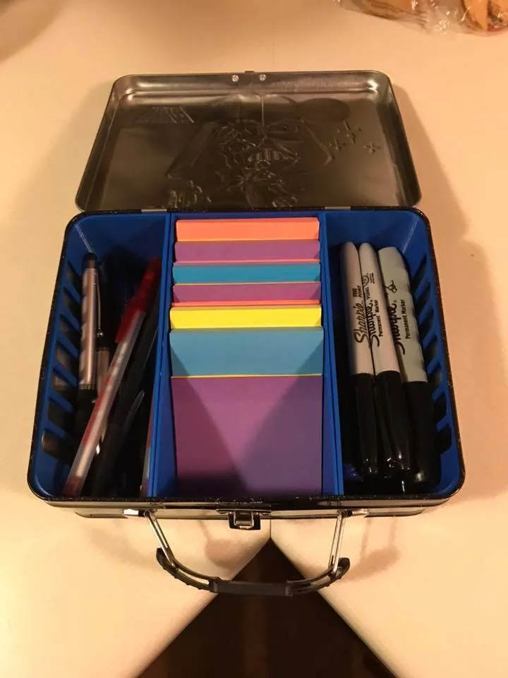 Lunch Box Post It Organizer