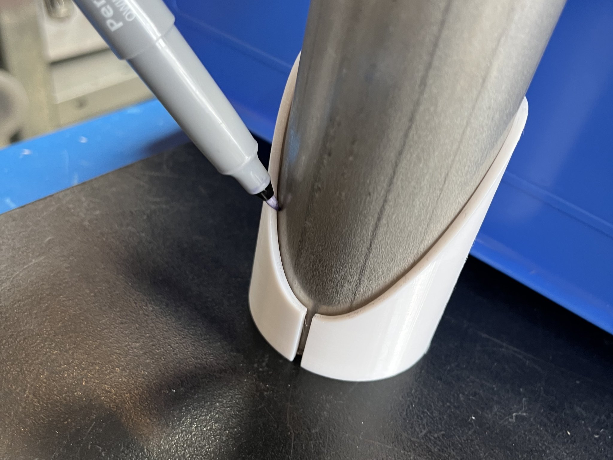 pipe cutting template 44,5/44,5 45° (šablona na řez trubky)