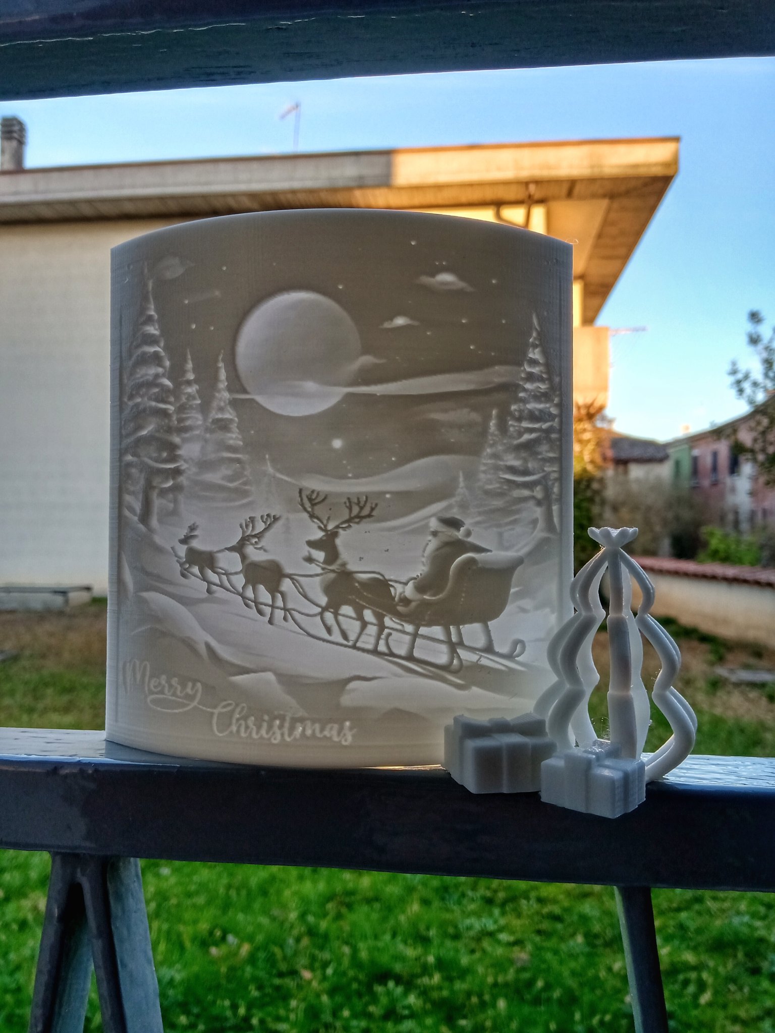 Tiêu đề Lithophane Merry Christmas - thiệp chúc mừng Tóm tắt Nế