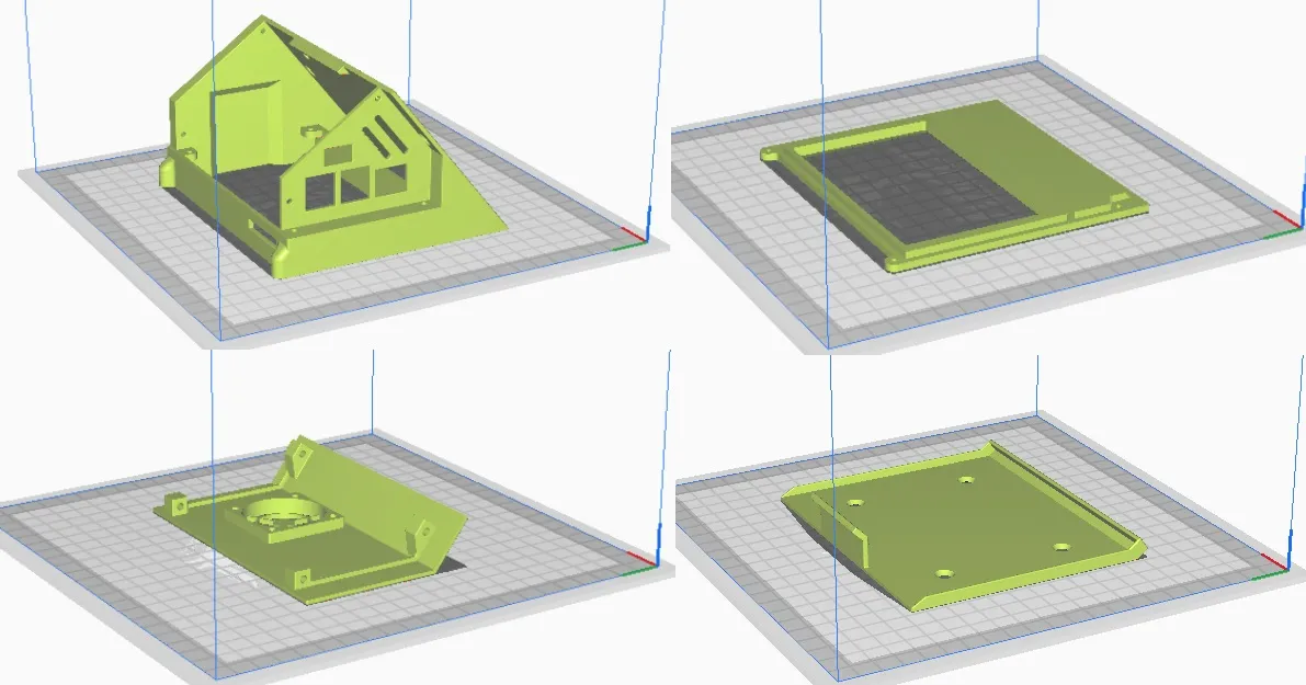 Tiêu đề Vỏ BTT PiTFT50 v21 có Raspberry Pi và Quạt 4010 Màn hình