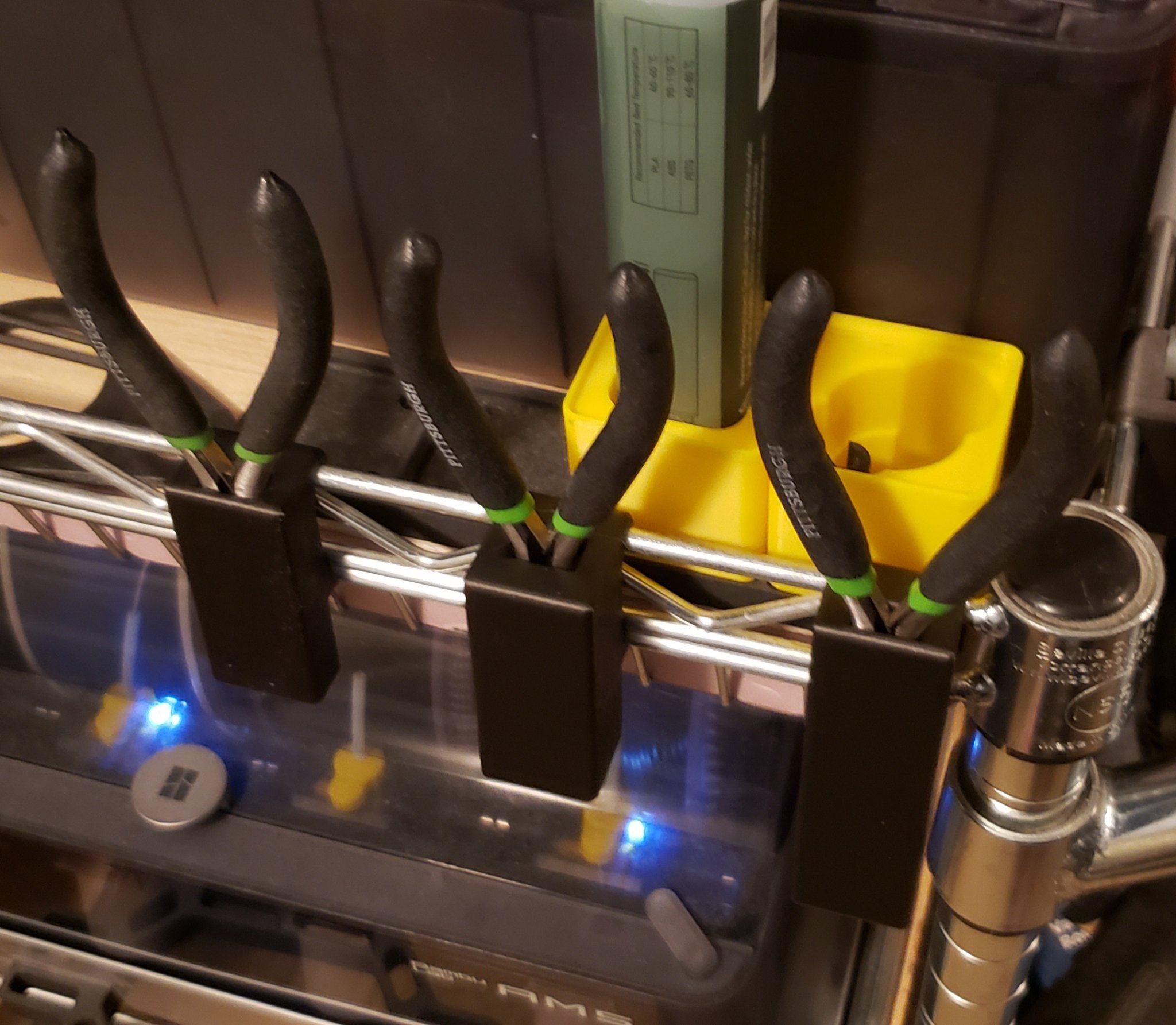 Scissor and Harbor Freight plier holders for Seville Classics Utility Cart