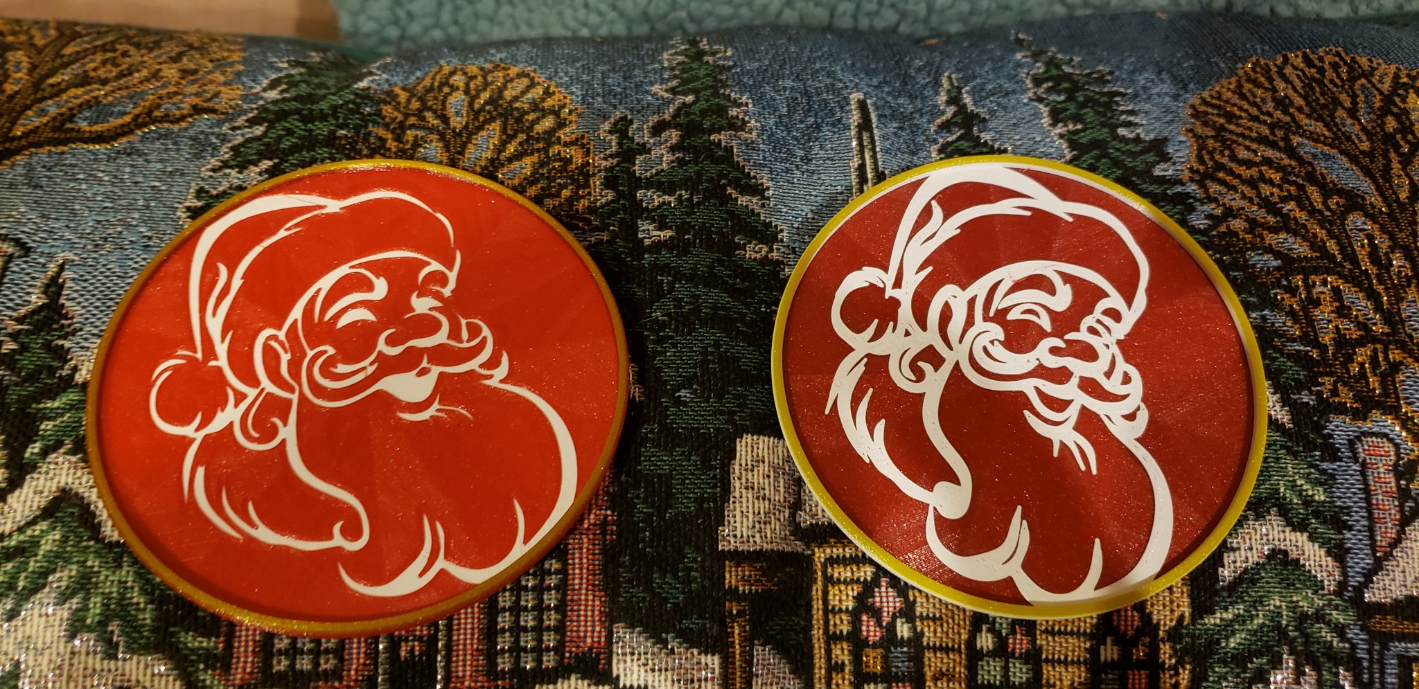 Tiêu đề Santa Drink Coaster Tóm tắt Nhiều đế lót ly hơn Tốt