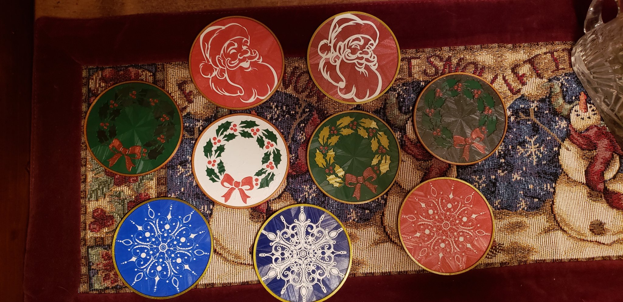 Tiêu đề Santa Drink Coaster Tóm tắt Nhiều đế lót ly hơn Tốt