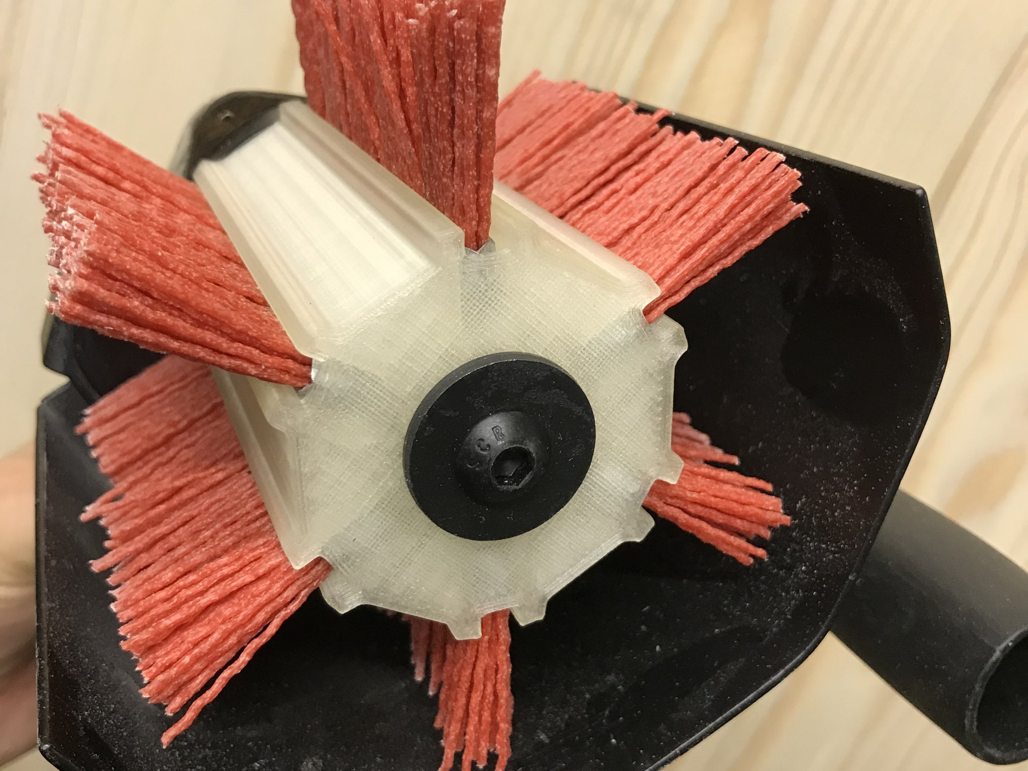 Tiêu đề Shou Sugi Ban máy chà nhám bánh xe nylon Tóm tắt Bàn ch