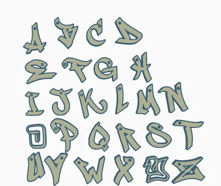 Móc Khóa Chữ Cái Graffiti