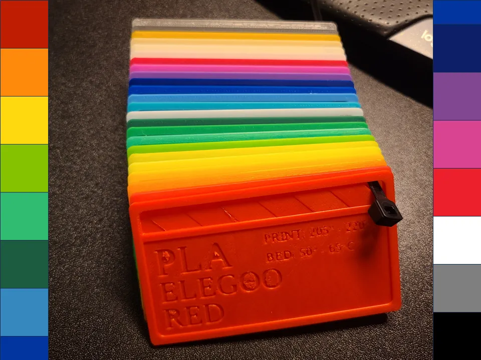 Filament Sample Cards (40+ Color/Brand Combinations)