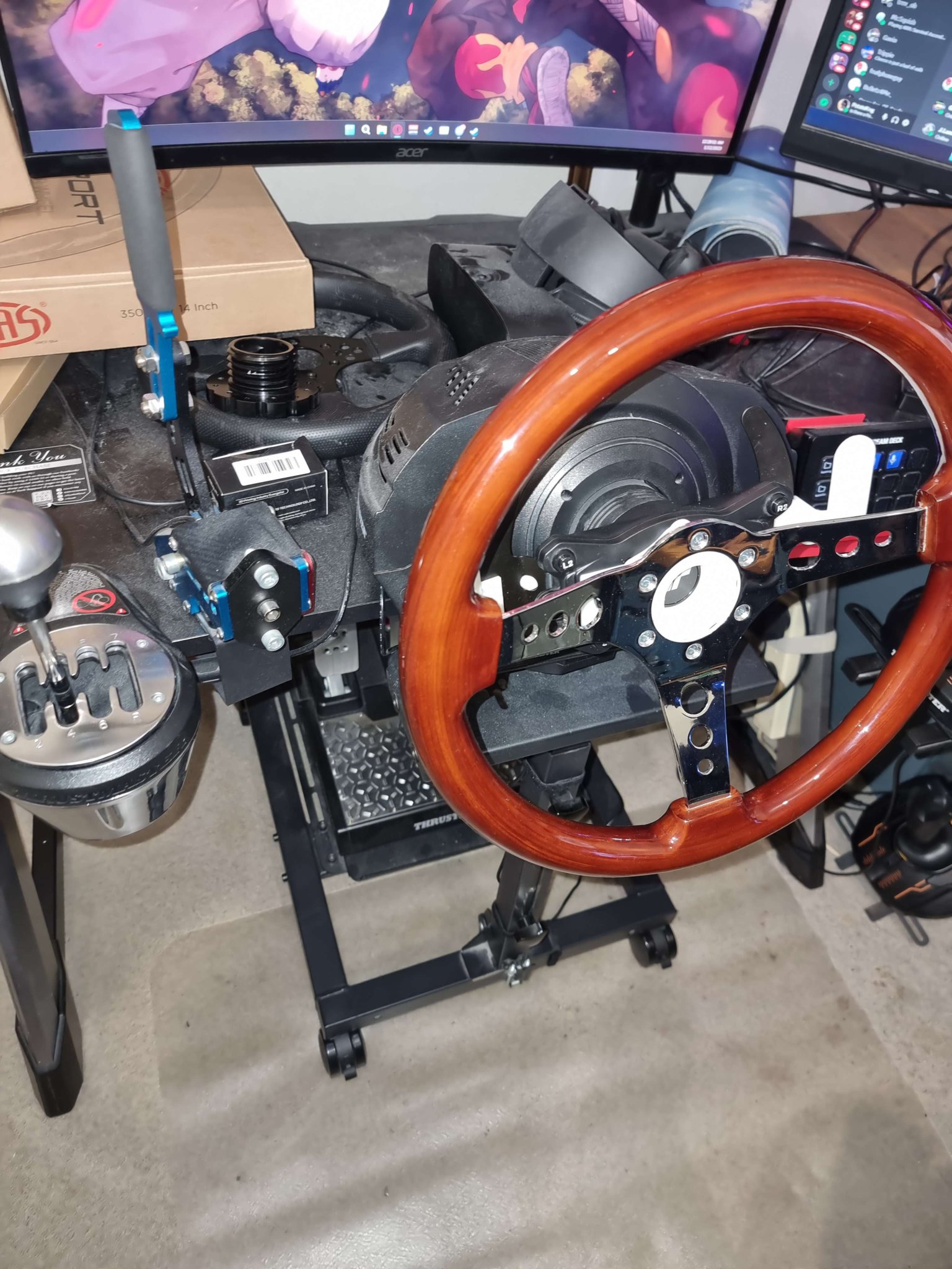 Thrustmaster T300 Wheel adaptor (with directional pad holder) + Paddle shifters.