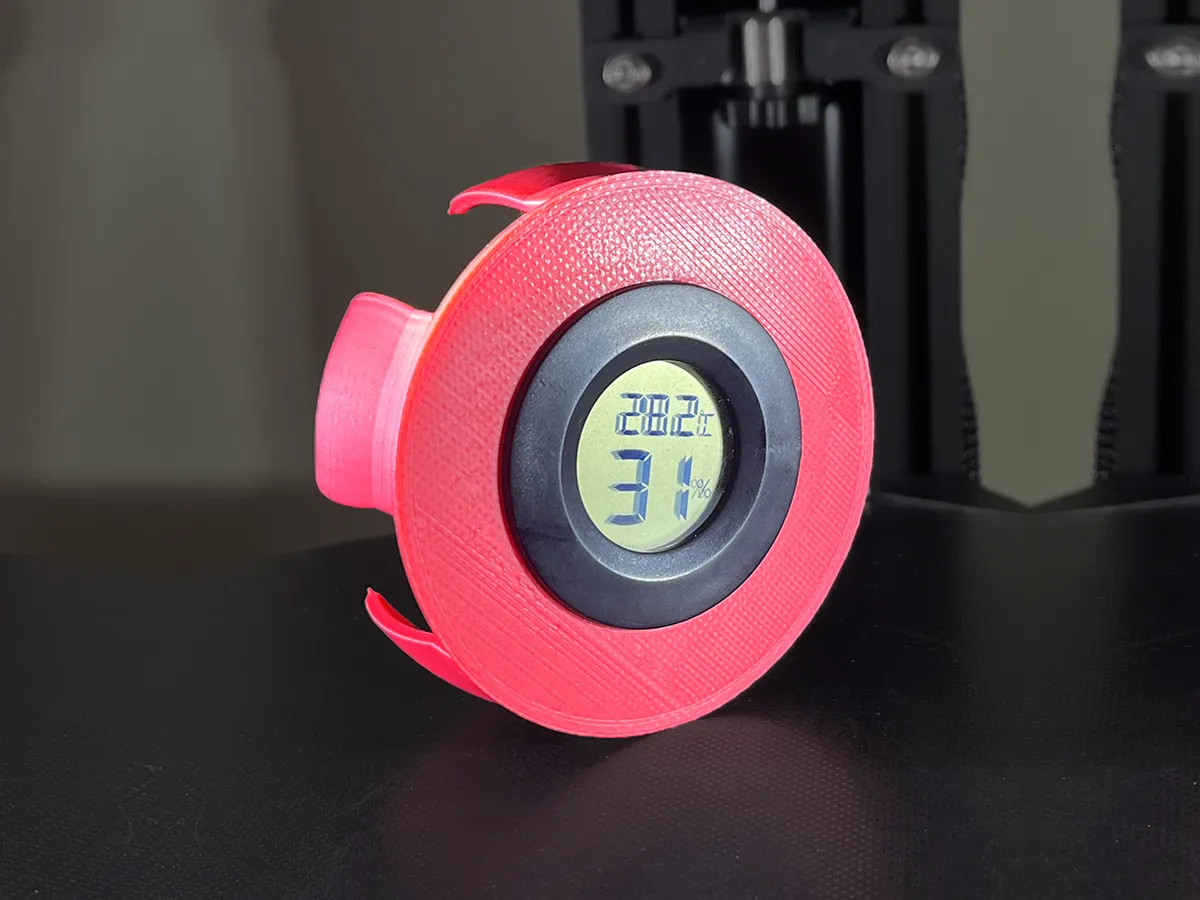 Adaptative hygrometer holder for filament spool (from 72 to 74mm)