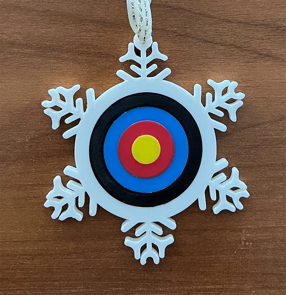 Archery Target Snowflake Holiday Ornament