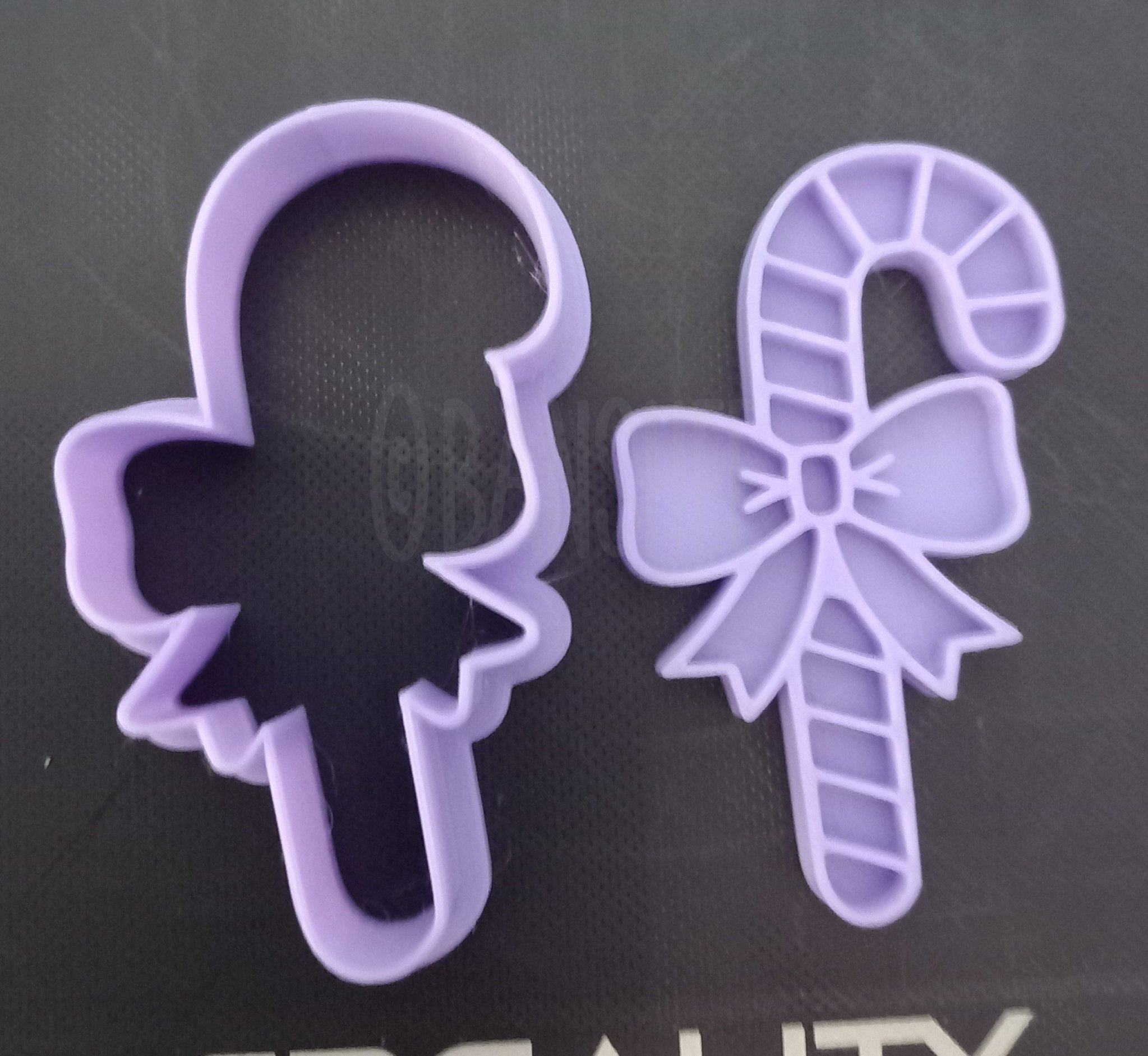 Candy cane cookie cutter and stamp