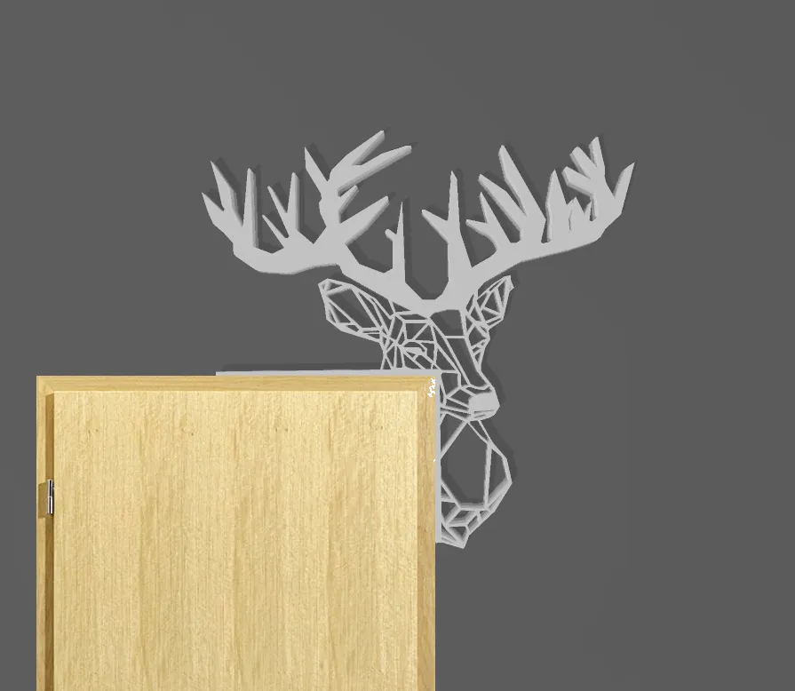 Christmas door corner/Deer Head low poly