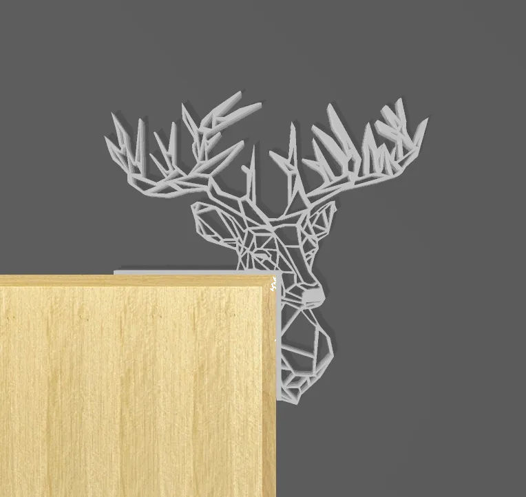 Christmas door corner/Deer Head low poly