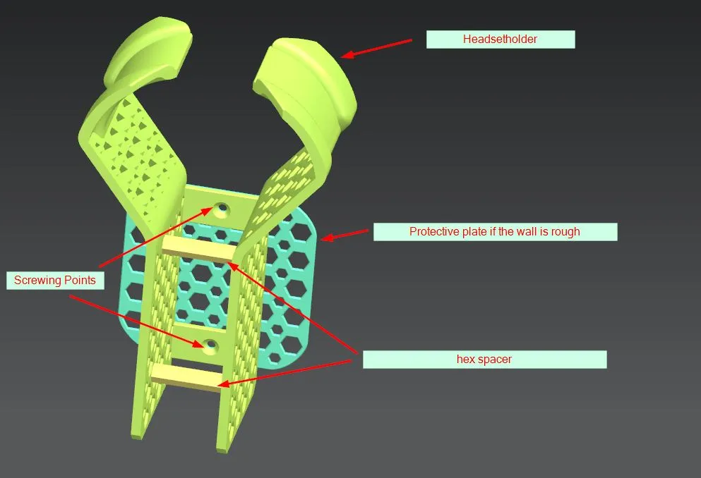 Tiêu đề Headphone Wallmount Hex Design - Headphone Wandhalter Tóm tắt