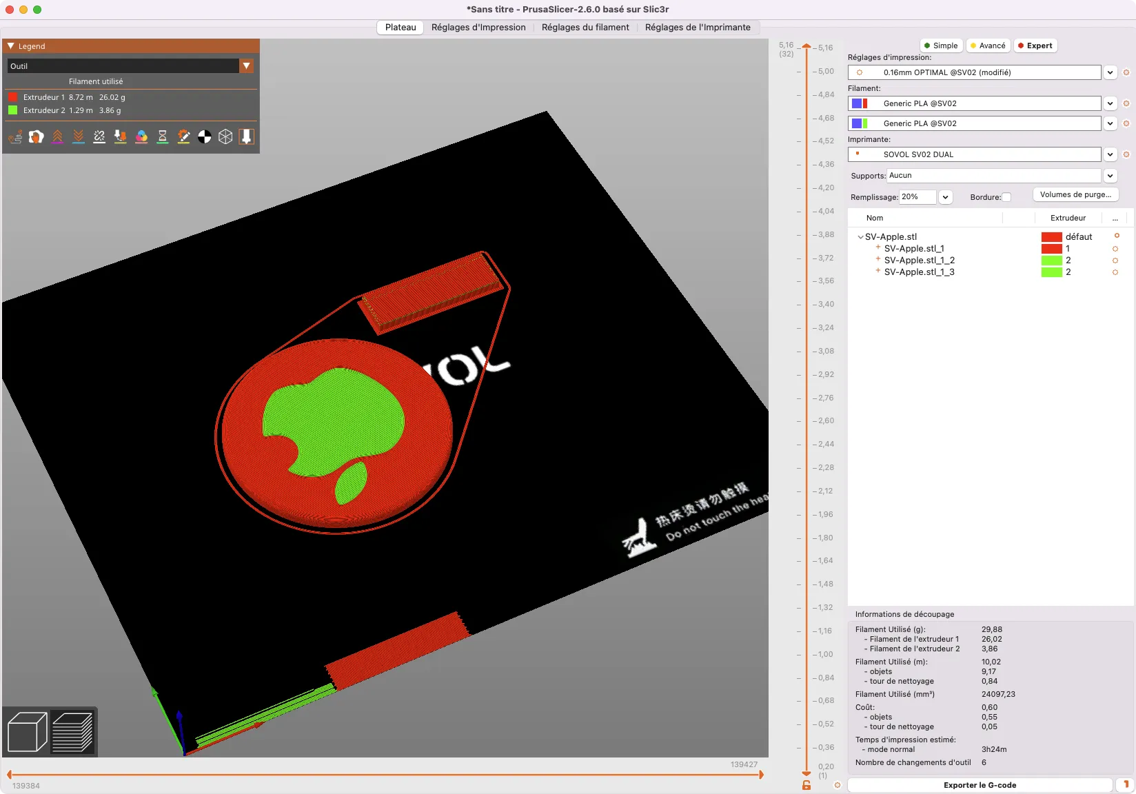 Tiêu đề Đế lót ly Apple hai màu Dessous de verres Apple en deux coul