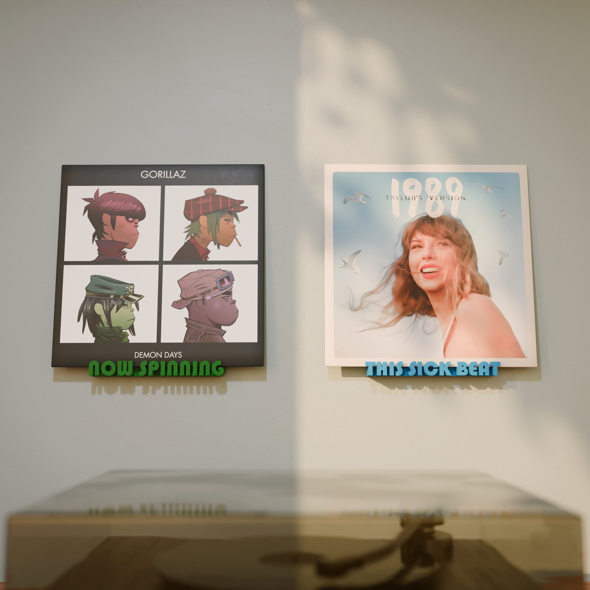 "Now Spinning" Record Display Shelf