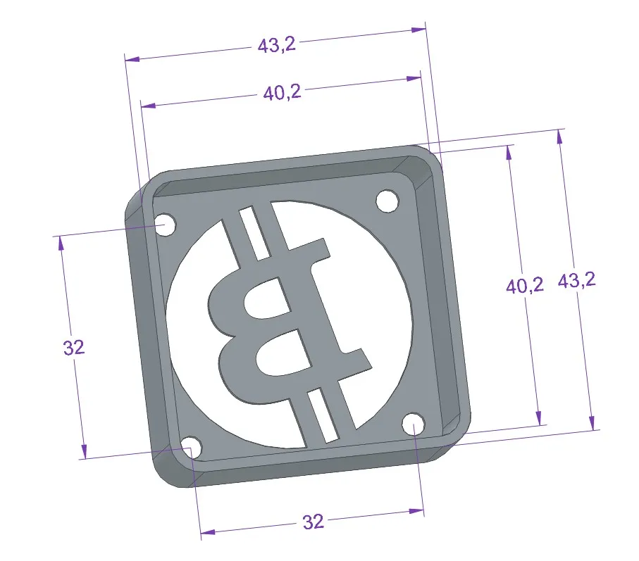 Bitcoin Fan Cover (4010, 4020 & face plate only)