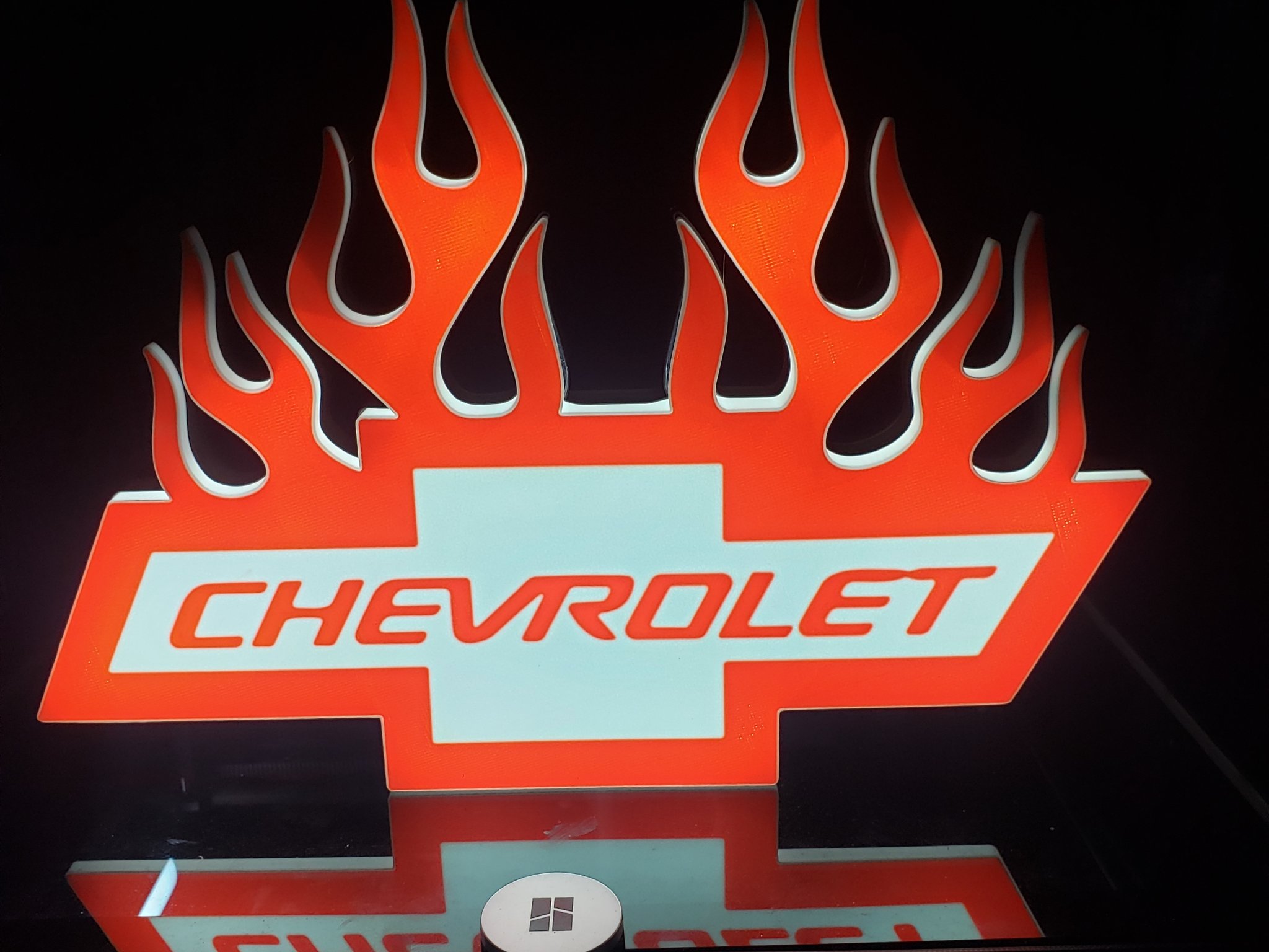 Tiêu đề Hộp đèn Chevy Flames Tóm tắt Hộp đèn Chevy Flames In B