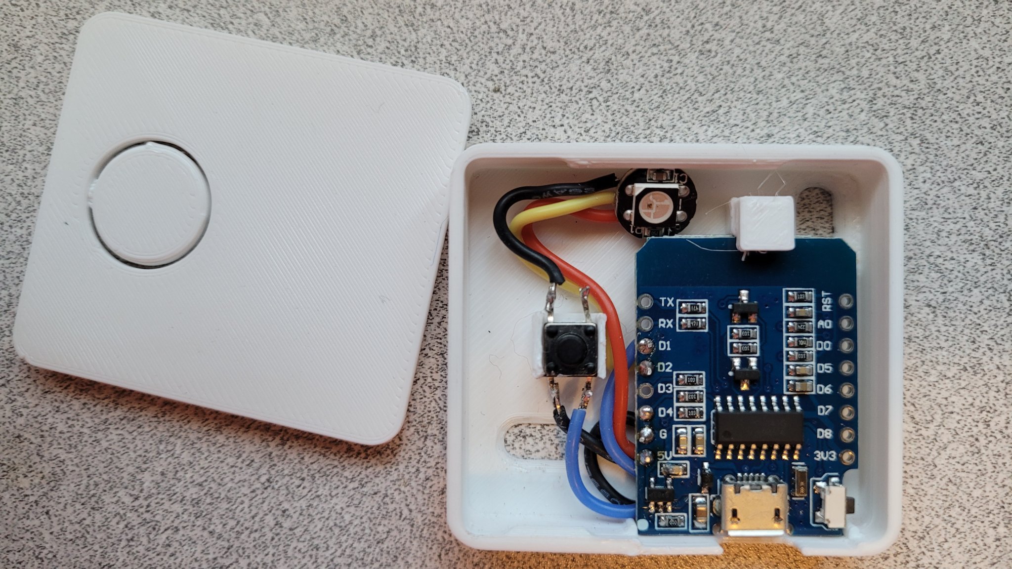 Wall Mount Button for Wemos D1 Mini