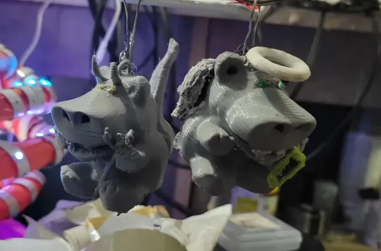 Móc Khóa Trang Trí Thiên Thần & Ác Quỷ Hình Hà Mã