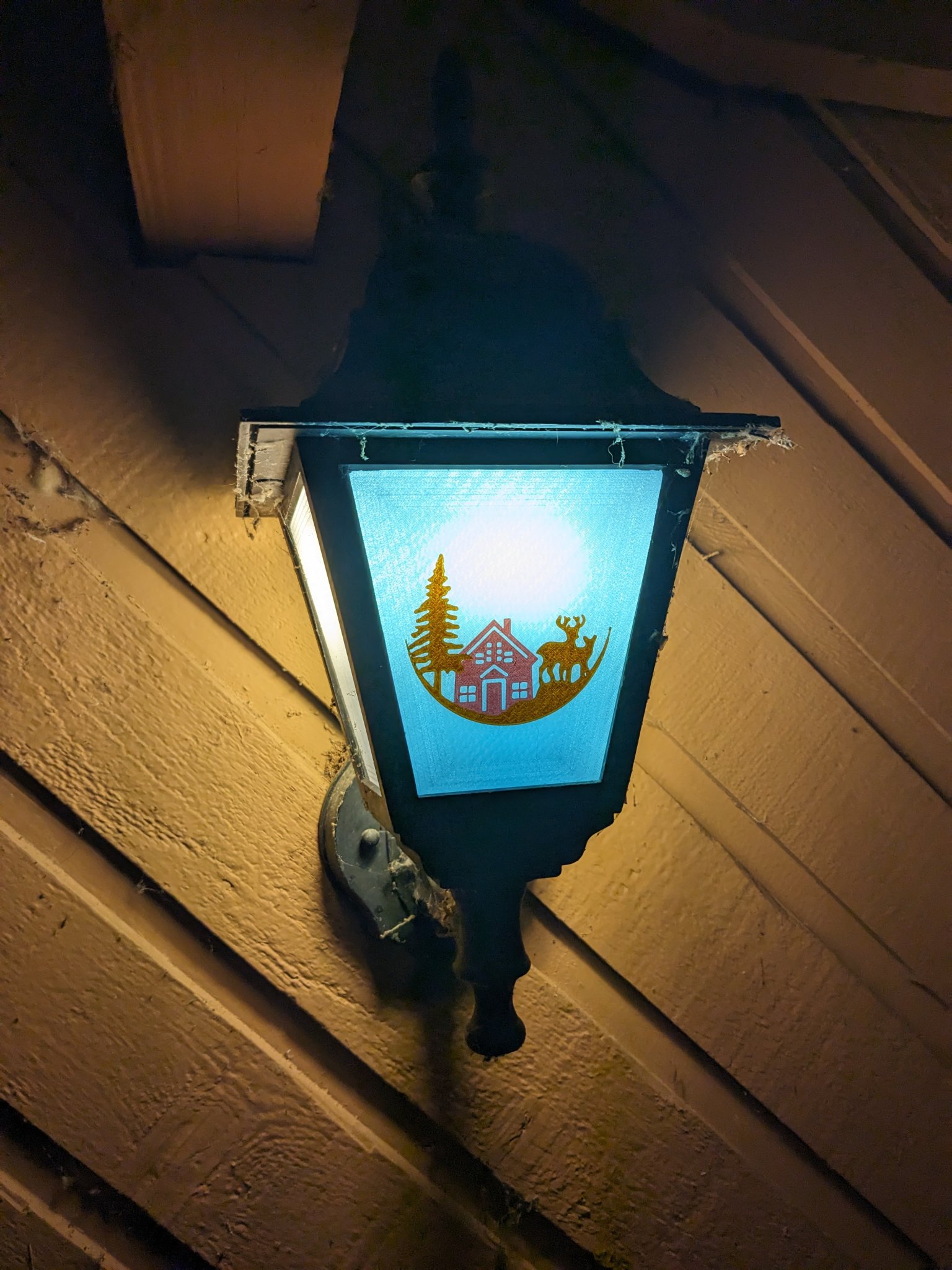 Tấm Kính Đèn Trụ Hiên Mùa Lễ Hội - Cảnh Đồng Quê