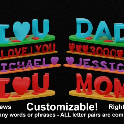 Khối Chữ Cái Tưởng Tượng Hai Mặt Tùy Chỉnh