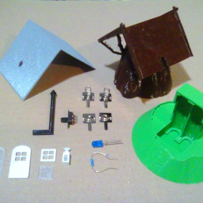 Stump Cottage with LED light / Pařezová chaloupka s LED osvětlením