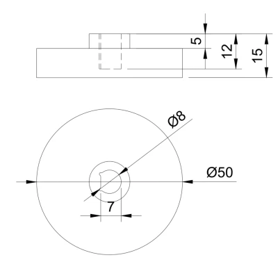 Bánh Xe Cầm Tay Động Cơ Bước 50mm Cho Trục D 8mm