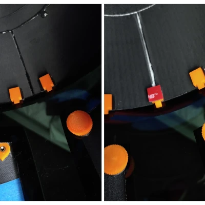 Hệ thống giữ / chặn / neo kính che mũ bảo hiểm có thể tháo rời cho trang phục / cosplay