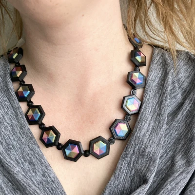 Vòng cổ choker mắt xích kim cương dẻo