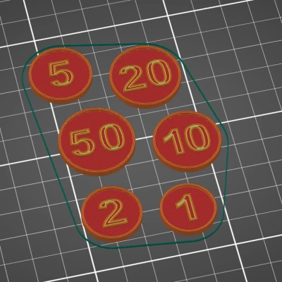 Tiền xu cho trẻ em (1,2,5,10,20,50)