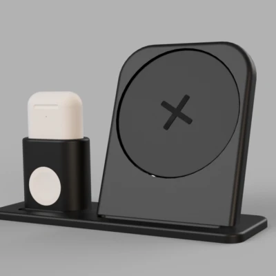 Apple 3 trong 1 Dock Sạc với Ikea Livboj QI (AirPods pro và thường)