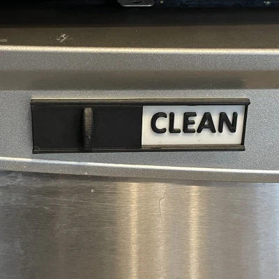 Nhãn Máy Rửa Chén - SẠCH <> BẨN